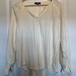 Frye Cream Textured Blouse